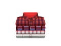 Mens checkered shirts in stack realistic vector