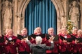 Mens choir performing in a cathedral Royalty Free Stock Photo