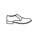 Mens classic dress shoe outline vector icon. EPS. Oxfords side view symbol...... Wedding men shoes.. Holidays mens wear.