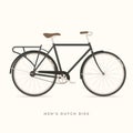 Mens Classic Dutch Bike, vector illustration