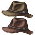 Mens classic hat on white background. Vector