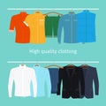 Mens clothes on hangers