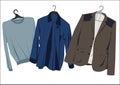 Mens clothing on hangers