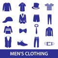 Mens clothing icon set eps10