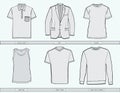 Mens clothing templates.