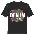 mens denim street wear print t shirt vector art