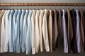 Mens dress shirts on rack in retail store Royalty Free Stock Photo