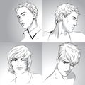 Mens haircuts hand-drawn