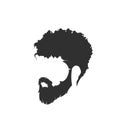 Mens hairstyle with a beard and mustache