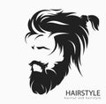 Mens hairstyle with a beard and mustache