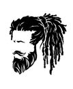 Mens hairstyles and hirecut with beard mustache Royalty Free Stock Photo