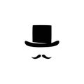 Mens hat cylinder and mustache template