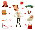 Mens heart problems. Businessman risk factors