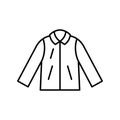 Mens jacket outline template vector icon. EPS 10.. Basic clothing men symbol.... Winter men jacket. Front view clothin, Isolated Royalty Free Stock Photo