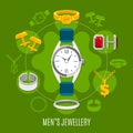 Mens Jewelry Round Composition