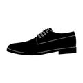 Mens leather shiny shoes with laces. Shoes to wear with a suit.Different shoes single icon in black style vector symbol Royalty Free Stock Photo