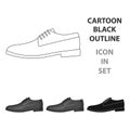 Mens leather shiny shoes with laces. Shoes to wear with a suit.Different shoes single icon in cartoon style vector Royalty Free Stock Photo