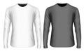 Mens long sleeve black and white t-shirt Royalty Free Stock Photo