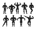 Mens physics bodybuilders vector illustration.