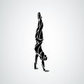 Male gymnast in artistic gymnastics vector silhouette