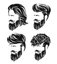 Mens hairstyles and hirecut with beard mustache Royalty Free Stock Photo