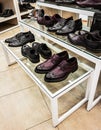 Mens shoes assortment in store