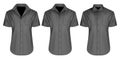 Mens short sleeved shirts with close and open collars