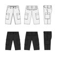 Mens shorts ( short pants ) template illustration set