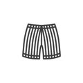 Mens Shorts with stripes line icon