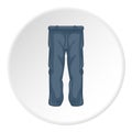 Mens sport pants icon, cartoon style