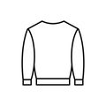 Mens sweatshirt outline template vector icon. EPS. Basic clothing men symbol.... Boy sweatshirt..... Front view clothin. Isolated