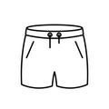 Mens swimming shorts template vector icon EPS 10. Basic clothing men symbol.... Men and boy shorts. Front view clothin. Isolated