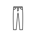 Mens trousers outline template vector icon. EPS 10. Basic clothing men symbol... Men and boy pants.. Front view clothin. Isolated Royalty Free Stock Photo