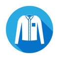 mens vest icon with long shadow. Signs and symbols can be used for web, logo, mobile app, UI, UX