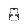 Mens vest with pockets line icon