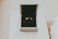 Mens wedding band in a box Royalty Free Stock Photo