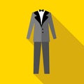 Mens wedding suit icon, flat style Royalty Free Stock Photo