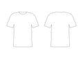 Mens white t-shirt outline template with short sleeve. Shirt mockup in front and back view. Vector illustration Royalty Free Stock Photo