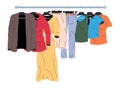 Mens and Womans Clothes on Hanger.