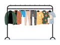 Mens and Womans Clothes on Hanger.