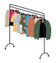 Mens and Womans Clothes on Shop Hanger