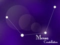 Mensa constellation. Starry night sky. Cluster of stars, galaxy. Deep space. Vector illustration Royalty Free Stock Photo