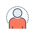 Color illustration icon for Mensch, human and person Royalty Free Stock Photo