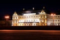 Menshikov Palace on the embankment of the River Neva night, St.Petersburg, Russia.