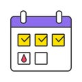 Menstrual calendar color icon