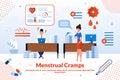 Menstrual Cramps Flat Vector Banner Template