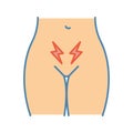 Menstrual cramps and pain color icon