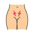 Menstrual cramps and pain color icon