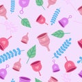 Menstrual cup seamless pattern