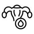 Menstrual cycle icon outline vector. Menstruation uterus